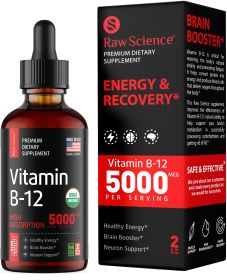 Vitamin B12 Liquid Drops Sublingual 5000mcg Methyl Methylcobalamin Supplements for Women and Men Mood & Energy Booster Methylated B 12 for Metabo