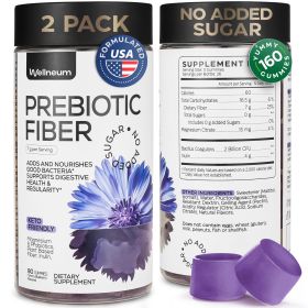 High Prebiotic Fiber Gummies for Women and Men 7G per Serving 2 Pack Dietary Beet FOS Fiber Magnesium Citrate Inulin Probiotic Gummy Supplement f